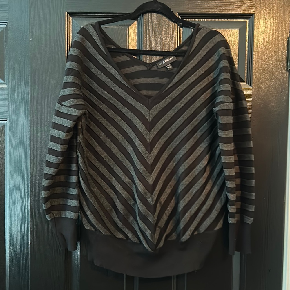 Gray and Black striped sweater